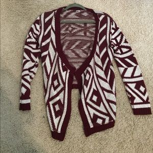 Maroon and white sweater